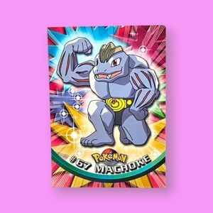Pokemon 1999 TOPPS Machoke #67 Blue Logo TV Animation Edition Card